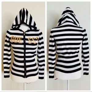 Guess Black and White Hoodie Sweater